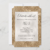 金ゴールドグリジーグリッターキリンプリント 招待状 (正面)