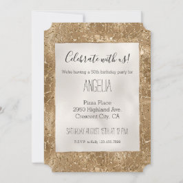 金ゴールドグリジーグリッターキリンプリント 招待状