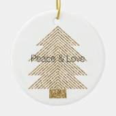 金ゴールドグリジーグリッタークリスマスツリー セラミックオーナメント (正面)