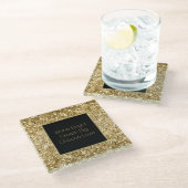金ゴールドグリジーグリッタースパークル ガラスコースター (アングル)