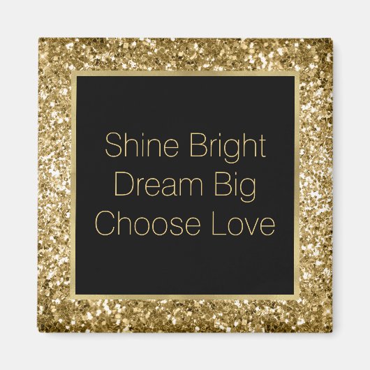 金ゴールドグリジーグリッタースパークル マグネット (正面)