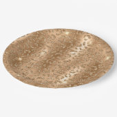 金ゴールドグリジーグリッターヒョウ印刷 ペーパープレート (アングル)