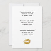 金ゴールドグリジーグリッターブライダルシャワーグラム招待状 招待状 (裏面)