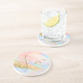 金ゴールドグリジーグリッターラブ赤面アクア コースター (側面)