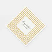 金ゴールドグリジーストライプ誕生日 スタンダードランチョンナプキン (角)