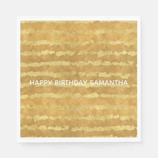 金ゴールドグリジーストライプ スタンダードランチョンナプキン (正面)