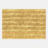 金ゴールドグリジーストライプ ラッピングペーパーシート (正面)