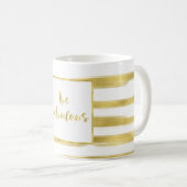 金ゴールドグリストライプッツBeファブラス コーヒーマグカップ (正面右)
