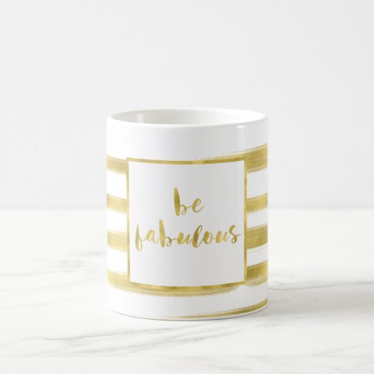 金ゴールドグリストライプッツBeファブラス コーヒーマグカップ (中央)