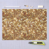 金ゴールドグリズグラムスパークルハート 薄葉紙 (クラフト)