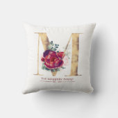 金ゴールドグリターMモノグラムフローラブルゴーニュレッド クッション (裏面)