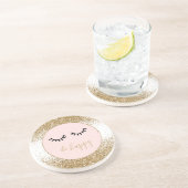 金ゴールドグリッジグラムスパークルグリッターまつ毛 コースター (側面)