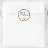 金ゴールドグリッターありがとう ラウンドシール (バッグ)