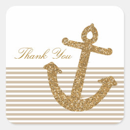 金ゴールドグリッターいかりありがとう スクエアシール