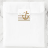 金ゴールドグリッターいかりありがとう スクエアシール (バッグ)