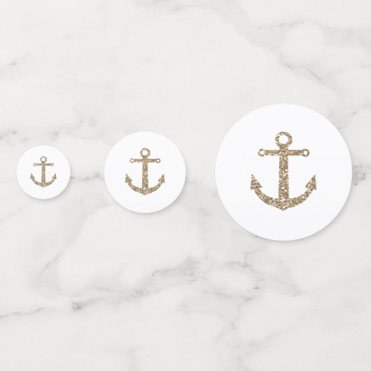 金ゴールドグリッターいかり航海のビーチ熱帯パーティー コンフェッティ (正面)