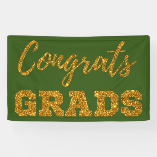 金ゴールドグリッターおめでとう 横断幕 (横)