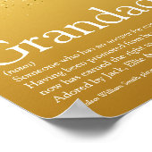 金ゴールドグリッターおもしろいグランドパグランドパパパパデフィニション ポスター (角)