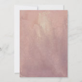 金ゴールドグリッターおよびほこりっぽいバラフローラベビーシャワー 招待状 (裏面)