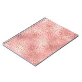 金ゴールドグリッターおよびライトピンク箔グラムストライプ製品 ノートブック (左側)