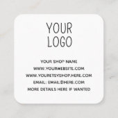 金ゴールドグリッターがラブビジネスで手作り  スクエア名刺 (裏面)