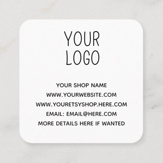 金ゴールドグリッターがラブビジネスで手作り  スクエア名刺 (裏面)