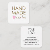 金ゴールドグリッターがラブビジネスで手作り  スクエア名刺 (正面/裏面)