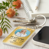 金ゴールドグリッターが思い出に思い出を浮かべる キーホルダー (正面右)