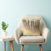 金ゴールドグリッターきらきら光るガールスパークルグラムシック名 クッション (椅子)