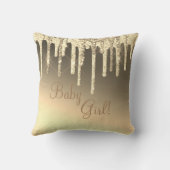 金ゴールドグリッターきらきら光るガールスパークルグラムシック名 クッション (裏面)