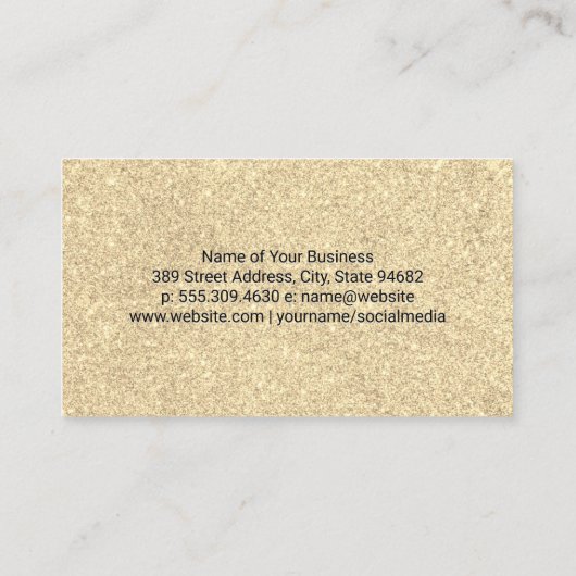 金ゴールドグリッターきらめくグラマー |メイクアップブラシ 名刺 (裏面)