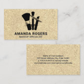 金ゴールドグリッターきらめくグラマー |メイクアップブラシ 名刺 (正面/裏面)