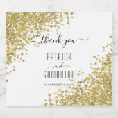 金ゴールドグリッターきらめくワインボトルラベル スパークリングワインラベル (シングルラベル)