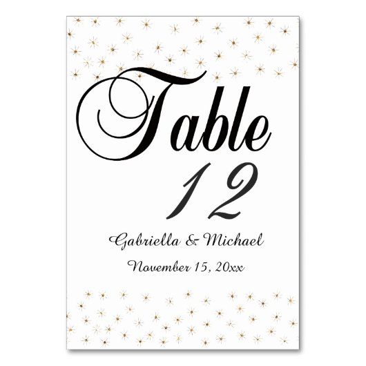 金ゴールドグリッターきらめく星 テーブルナンバー (正面)