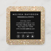 金ゴールドグリッターとグラマー美しい スクエア名刺 (裏面)