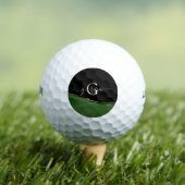 金ゴールドグリッターとグリーンアゲートモノグラム ゴルフボール (インサイチュ 木)