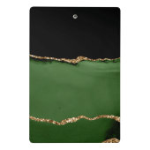 金ゴールドグリッターとグリーンアゲートモノグラム ミニクリップボード (裏面)