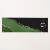 金ゴールドグリッターとグリーンアゲートモノグラム ヨガマット (正面(横))