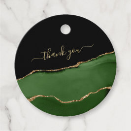 金ゴールドグリッターとグリーンゲート フェイバータグ