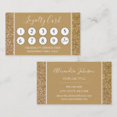 金ゴールドグリッターとスパークルガーリーロイヤリティパンチ ロイヤリティカード (正面/裏面)