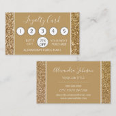 金ゴールドグリッターとスパークルガーリーロイヤリティパンチ ロイヤリティカード (正面/裏面)