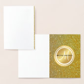 金ゴールドグリッターとスパークルブラックモノグラム新婚 箔カード (ディスプレー)