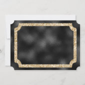 金ゴールドグリッターとダイアモンズオンブラックゴールデンチケット 招待状 (裏面)