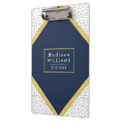 金ゴールドグリッターとドット | ネイビーのクリップボード クリップボード (左)