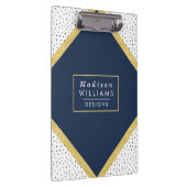 金ゴールドグリッターとドット | ネイビーのクリップボード クリップボード (右)