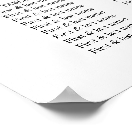 金ゴールドグリッターとネイビー結婚アゲートの座席表 ポスター (角)