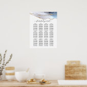 金ゴールドグリッターとネイビー結婚アゲートの座席表 ポスター (キッチン)