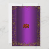 金ゴールドグリッターとパープルクリスマス 招待状 (裏面)