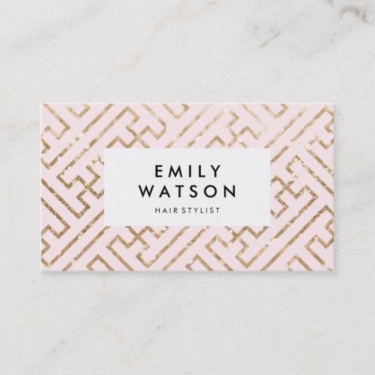 金ゴールドグリッターとピンクスタイリッシュの名刺 名刺 (正面)