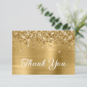 金ゴールドグリッターとフォイル50誕生日 サンキューカード (スタンド正面)